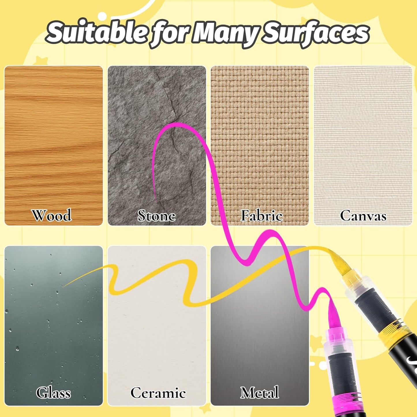 120 Colors Acrylic Paint Markers, Soft Brush Tip Pens with Direct Ink System for Rock, Wood, Fabric, Canvas, Glass, Waterproof Paint Pens for DIY Crafts, Kids & Artists