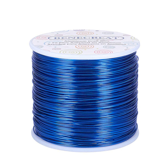 BENECREAT 20 Gauge 770FT Aluminum Wire Anodized Jewelry Craft Making Beading Floral Colored Aluminum Craft Wire for Gem Wrapping, Model Jewelry Making- Blue