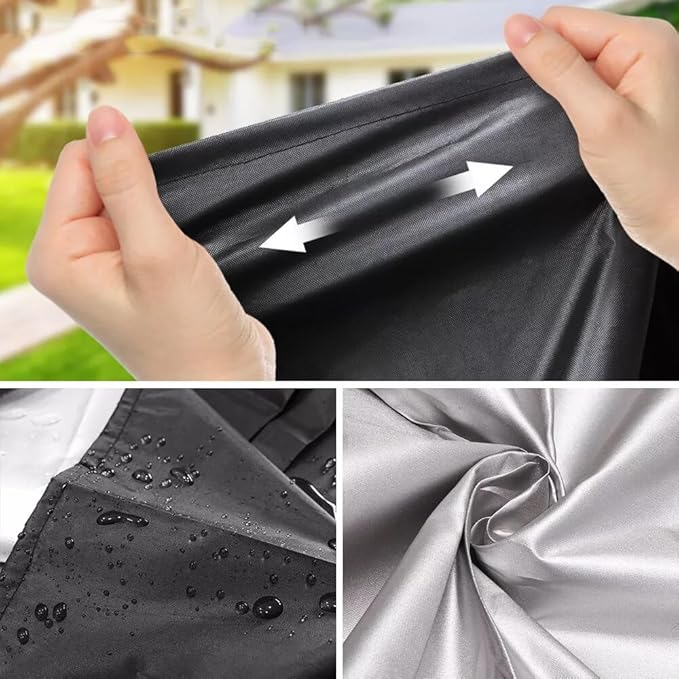 Grill Cover 58 inch BBQ Grill Cover Reinforced Corners & Windproof Clips Outdoor Grade 210D Fabric for Weber LX300, Dyna-Glo, Monument Grills Outdoor Furniture Covers