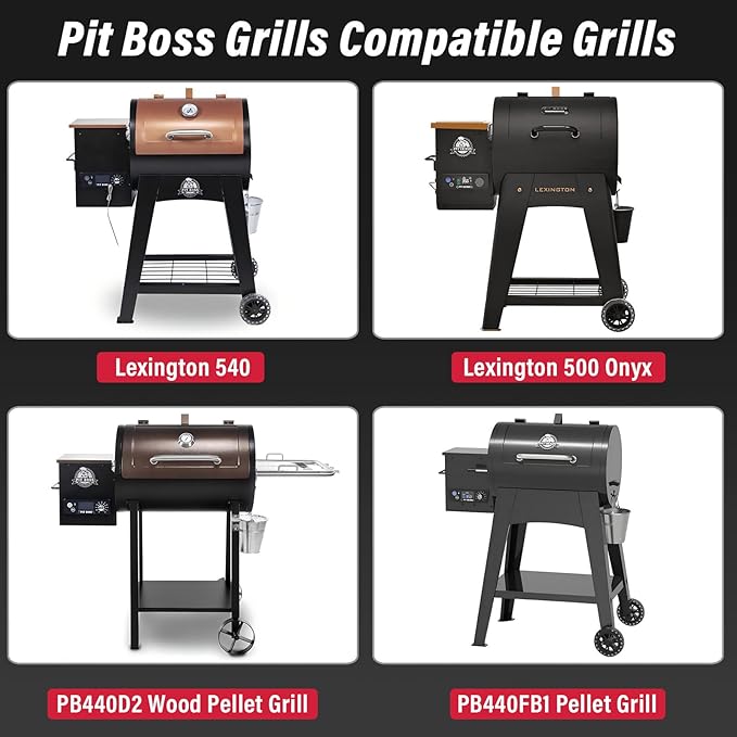 Utheer Grill Side Table Shelf for Pit Boss Lexington 540, Pit Boss Grill Accessories for Lexington 500 Onyx, PB440D2, PB440FB1 Wood Pellet Grill, Heavy Duty BBQ Prep Station Paper Towels & Tools