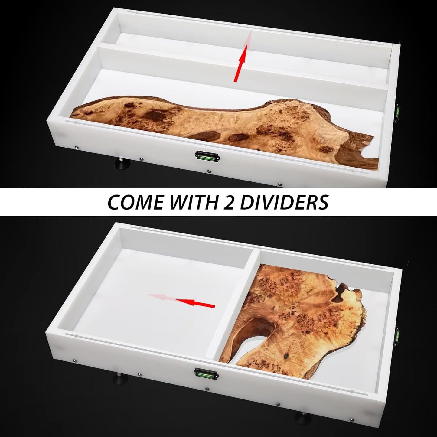 Large Reusable Epoxy Resin Mold 16×10×3 Adjustable Clamping System – Ideal Resin Molds for Coffee Tables, Trays, Cutting Boards & DIY Projects