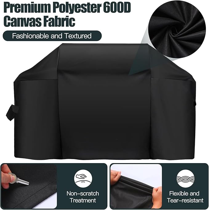 60 Inch Premium Outdoor Grill Cover Fit for Ninja FlexFlame Grill PG300 Series & Weber Char-Broil Nexgrill and More,BBQ Covers for Outside,Heavy Duty Waterproof Fade Resistant