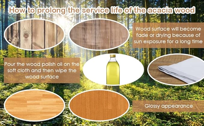 HAPPYGRILL 46 Gallon Acacia Wood Deck Box, Outdoor Storage Box Garden Tools Box Container for Patio Garden Garage