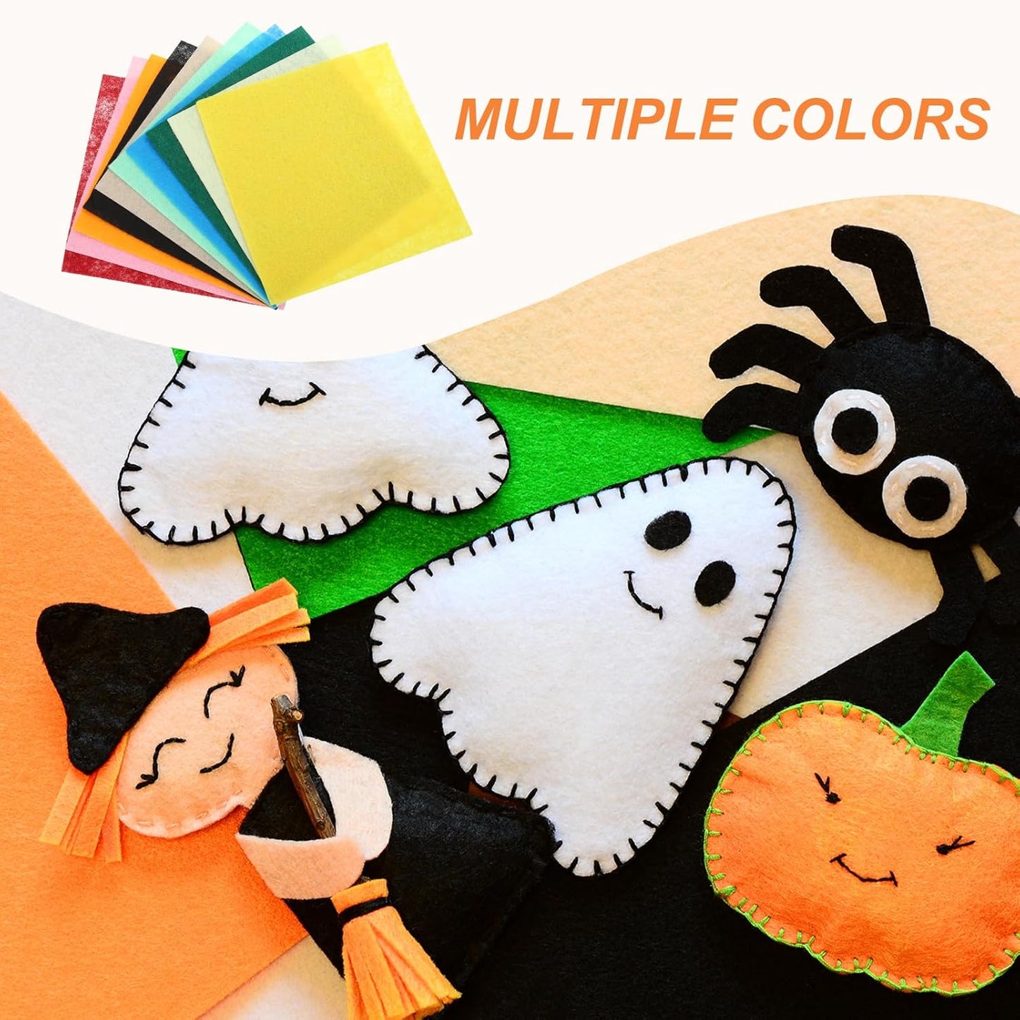 MECCANIXITY Felt Square Shape Craft Felt Sheets 5.91Inch x 5.91Inch for Home Decor Party Crafting Art, 20 Colors, Pack of 100