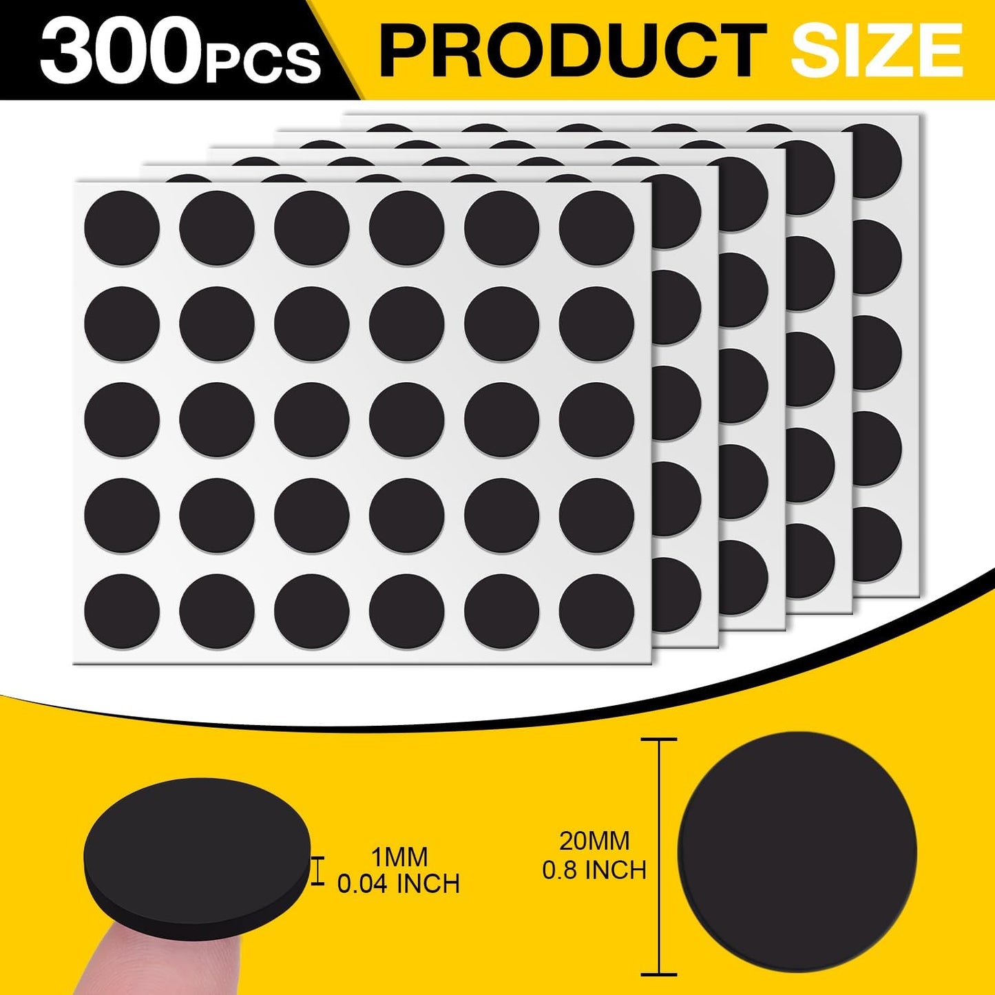 DIYMAG Magnets with Adhesive Backing, 300Pcs 0.8 x 0.04inch Round Small Magnetic Dots Stickers for Classroom Crafts Strong Magnetic Tape Sheets Easy Peel and Stick for Whiteboard Fridge