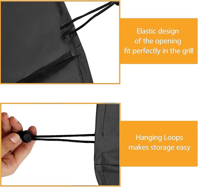 Grill Cover for Weber Lumin Electric Grill, Lumin Compact Grill, 600D Heavy Duty Waterproof UV Resistant Bonnet for Weber Lumin/Compact Without Stand, Outdoor Barbeque Grill Accessories