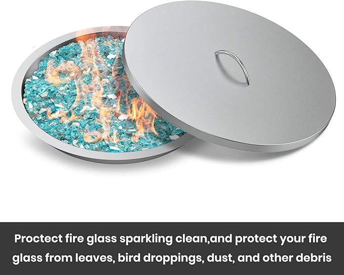 Stanbroil 22" Stainless Steel Round Fire Pit Cover, Fire Pit Ring Lid Fits for 19-Inch Drop-in Firepit Pan and 18 Inch Flat Fire Pit