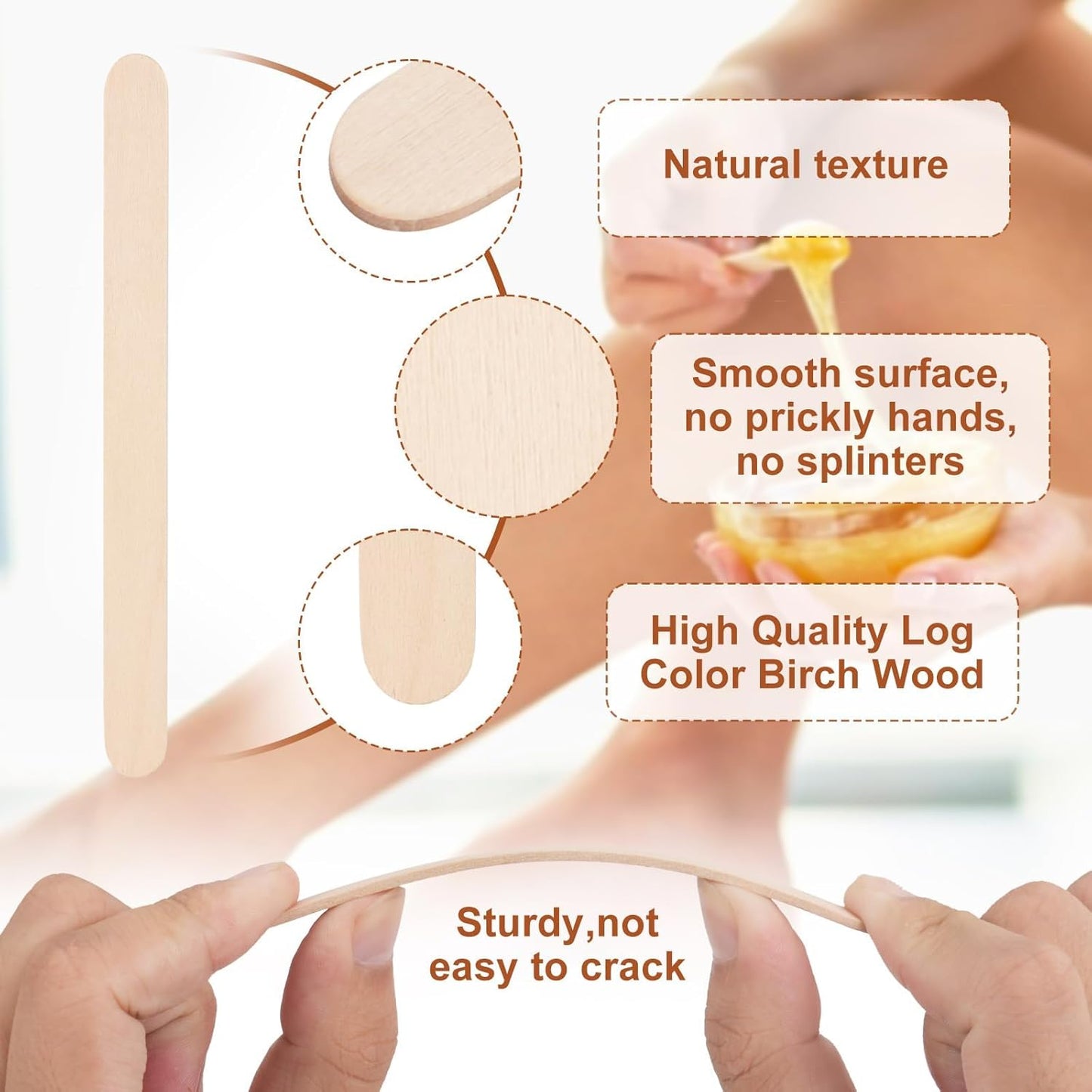 2000 Pcs 4.5" Wooden Craft Sticks, Ice Cream Sticks,Natural Wood Popsicle Stick for Waxing, DIY Wood Crafts, Hair Removal and Waxing Supplies, Paint Stirrer, Art Projects and Ice Pop Sticks