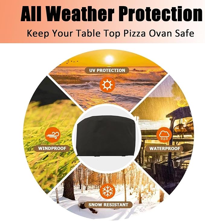 Pizza Oven Cover for Gozney Arc XL, Heavy Duty 600D Waterproof Outdoor Table top Pizza Oven Accessories for Gozney Arc XL Gas Pizza Oven Cover Black