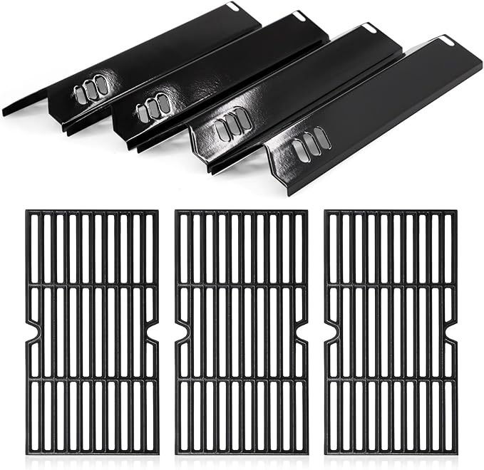 Criditpid Grill Replacement Parts for Dyna Glo DGF493BNP, DGB494SPB, Backyard Grills BY13-101-001-12, BY14-101-001-099 and Uniflame GBC1343WP-U. Grill Grates, Heat Plates for Dyna-Glo Grill Parts
