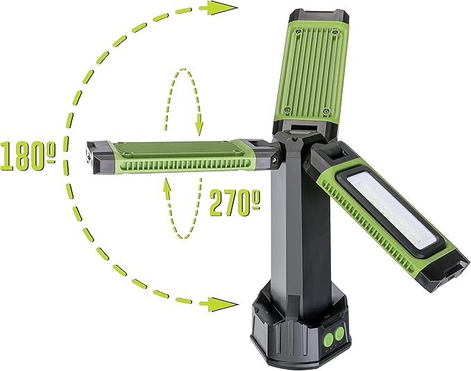 PowerSmith 4500 Lumen Rechargeable Cordless Work Light with Stand, LED Camping Light 72" Tall (PWLR045T)
