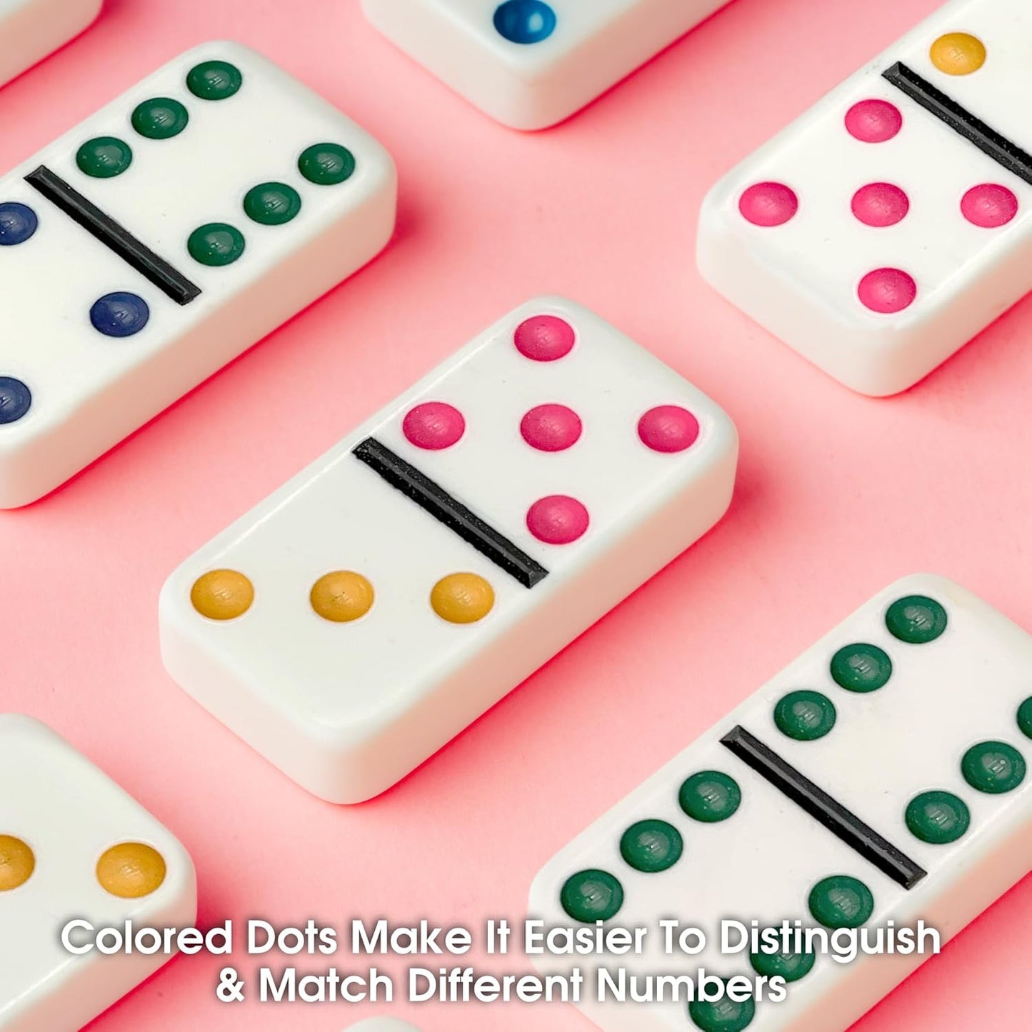 CHH 2322 Double 6 Jumbo Dominoes with Color Dot, 8.25-inch Length