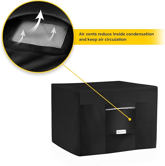 Seal Skin Covers Outdoor Fire Pit Cover – Rectangular 84"L x 44"W x 23"H, Heavy Duty Waterproof Fabric with PVC Coating, Windproof, Tear & Weather Resistant Fire Table Cover for Patio, Black