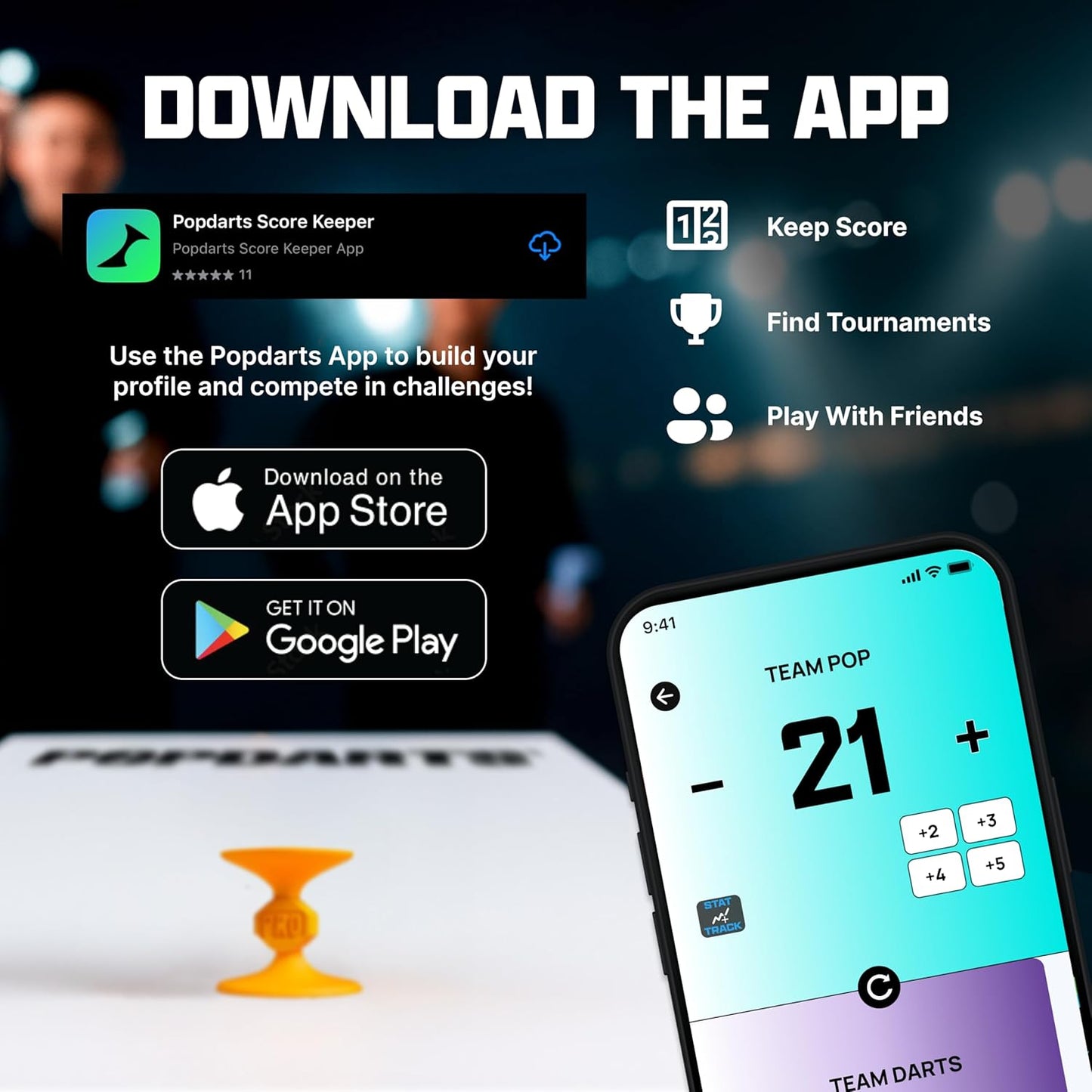 Popdarts PRO Pack Game Set (Rizzle) - Indoor, Outdoor Suction Cup Throwing Game - Competition with a POP