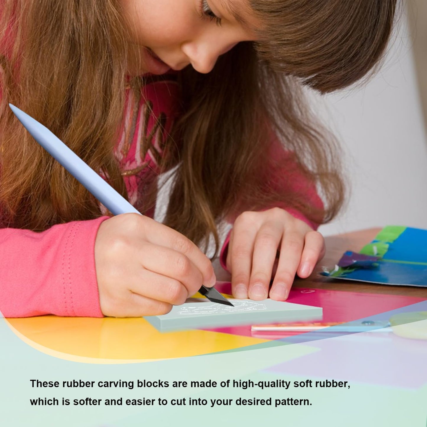 25 Pcs 4"x6" Rubber Carving Blocks, Linoleum Blocks, Stamp Carving Blocks for Printmaking, Linocut Artists, Crafts and More,(Blue) by KUKLIPJIM.