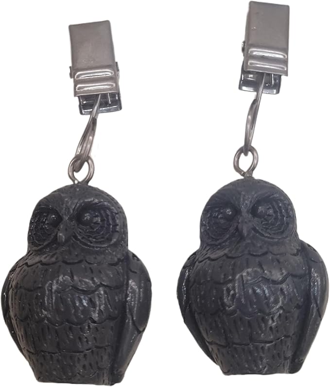 TwoFish Home Set of 4 Owl Resin Tablecloth Weights Clips Owl Handicraft Tablecloth Clamps Pack of 4