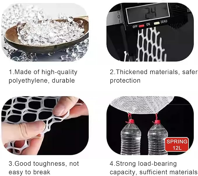 39.3″ x 32.8′ Chicken Mesh Fence Roll Versatile Plastic Fencing Netting Heavy Duty Balcony Protection Safety Mesh Easy Cut for Home Décor Gardening Poultry Barrier(Size:1x20M - Mesh 1.8cm,Color:White)