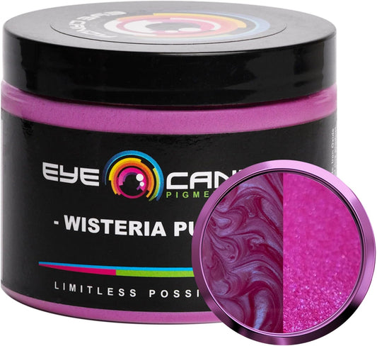 Eye Candy Pigments Premium Purple Mica Powder - Wisteria Purple (50gr) - for Epoxy, Resin, Soap, Paint, Woodworking, Acrylic Pouring, Bath Bombs, Fishing Lures - DIY Arts and Crafts Additive