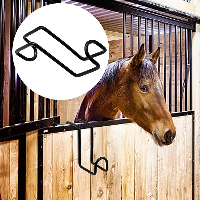 4 Inch Tack Hook Over Rail Bridle Hooks Heavy Duty Horse Water Bucke (2PCS)