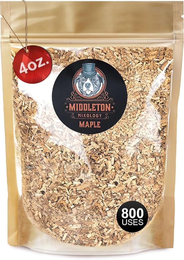 SmokeTop 4oz Bag - Cocktail Smoker Chips for Old Fashioned Cocktails, Whiskey, & Bourbon - by Middleton Mixology Made in The USA (800 uses) (Maple)