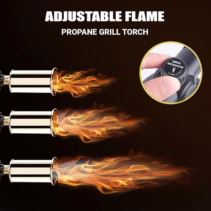 Flame Thrower Gun - Propane Cooking Torch Grill Lighter - Adjustable Flamethrower - Powerful Torch for BBQ, Campfire, Charcoal Wood, Weed (Tank Not Included)