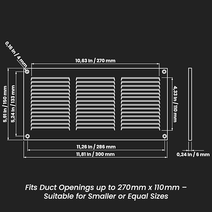 Repa Market 12x6 Inch Air Vent Cover/Galvanized Steel Louvered Grill Cover with Mesh Screen/Wall or Ceiling Vent/Durable Flush Mount HVAC Register for Indoor and Outdoor Ventilation