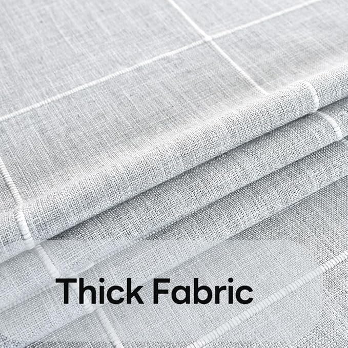 Heavy Duty Cotton Table Cloth for Square Table Farmhouse Vintage Tablecloth Washable Rustic Table Cover (Gray, 52''x52'')