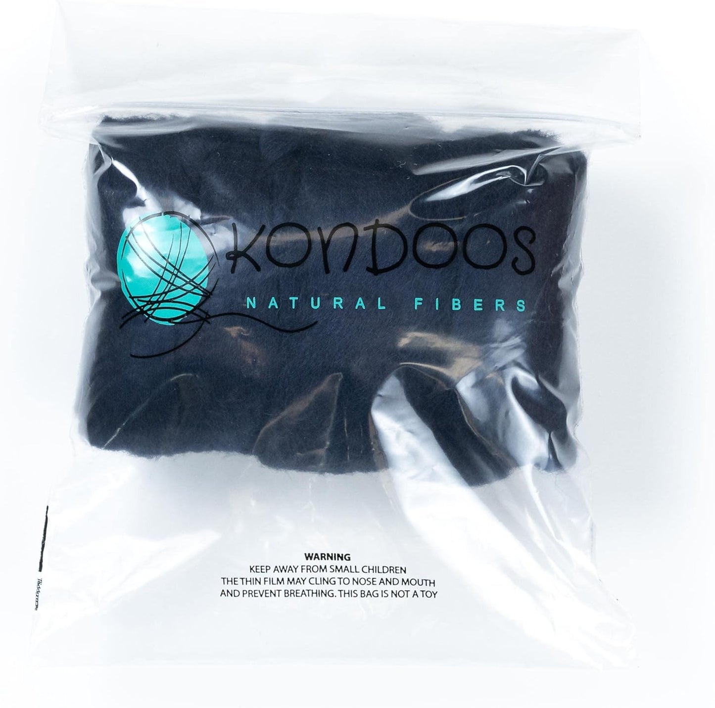 Kondoos Colored Natural Wool roving, 8 OZ. Best Wool for Needle Felting, Wet Felting, handcrafts and Spinning. (Blue Navy)