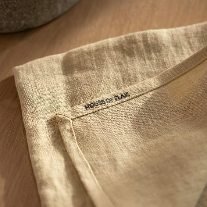 Linen Table Runner 60 inches Long - 100% Pure Linen Flax - Stonewashed European Linen Table Runner (Royal Creme, 14 x 60 Inch) - for Dining, Fall, Autumn, Thanksgiving