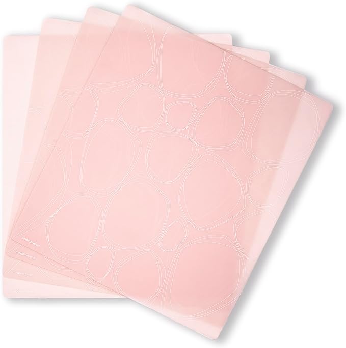 modern-twist 14 x 16 Silicone Placemat, BPA, PVC-Free Table Mat, Dishwasher Safe, Pebbles Print in Blush, Pack of 1