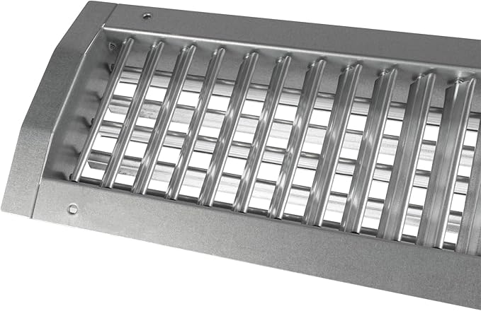 Repa Market 17" x 5" Inch Air Exhaust Grille for Round Ducts - 2 Adjustable Louvre Blades - Galvanized Air Supply Vent Cover - Side Fit Round Surface Canal Ducting from 9.84" to 35.43" Inches