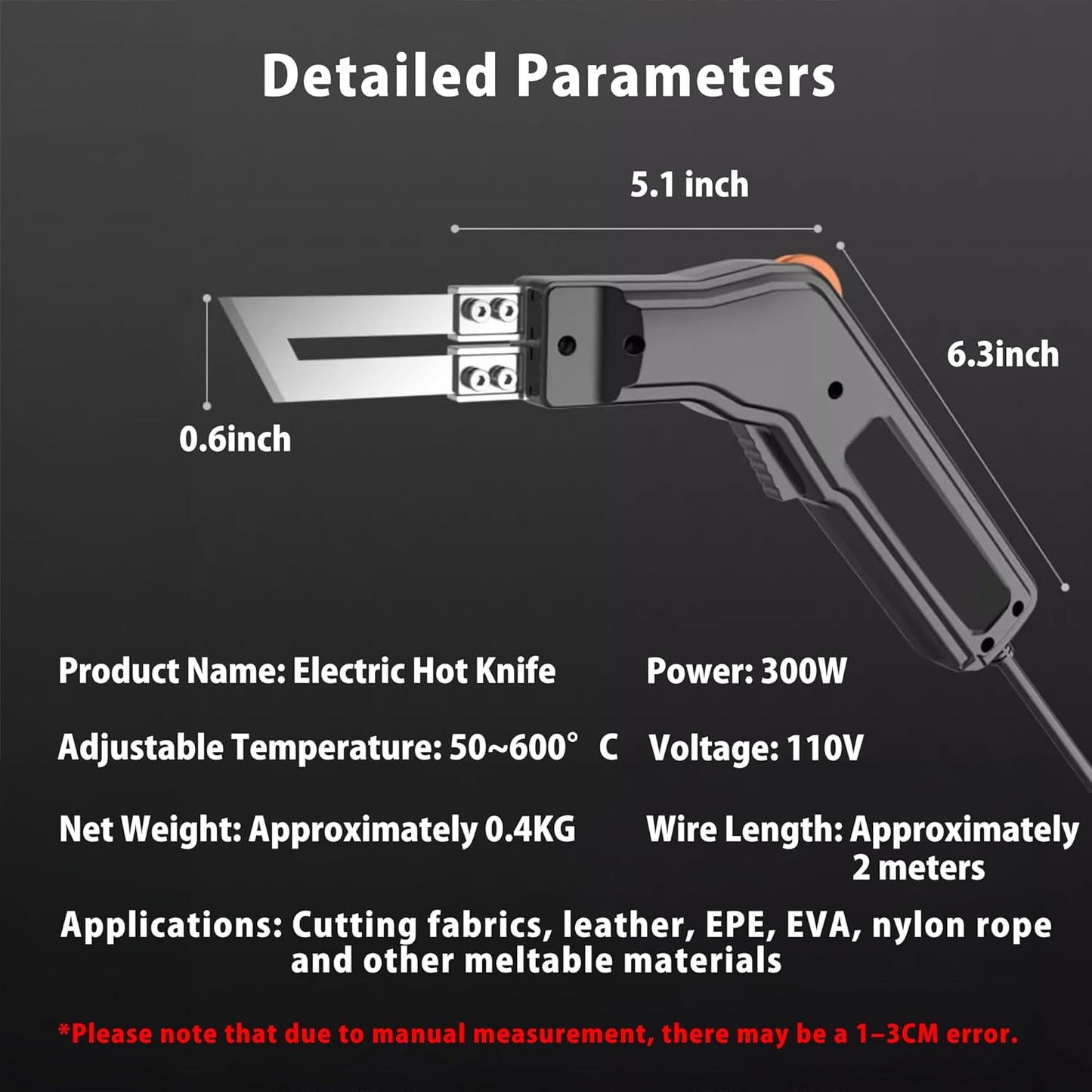 Foam Cutter Electric Hot Knife, Foam Cutting Tool Kit,300W Styrofoam Cutting Tool Kit for Cutting Foam Board Insulation, EPP, EPS, XPS, EVA, EPE, PU, KT Board, Sponge, Nylon (10-in-1 Kit)
