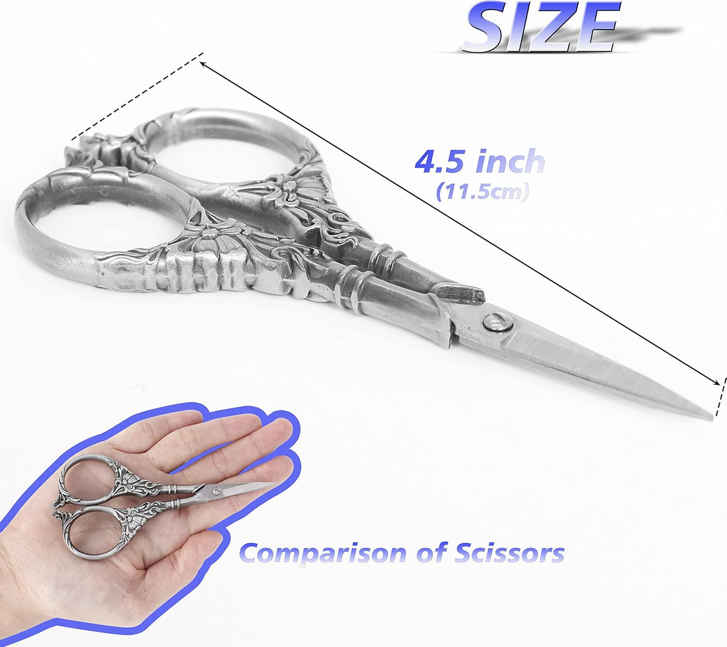 BIHRTC Embroidery Sewing Scissors Stainless Steel for Cross Stitch Cutting Threading Needlework Handcraft Craft Art Work DIY Tool
