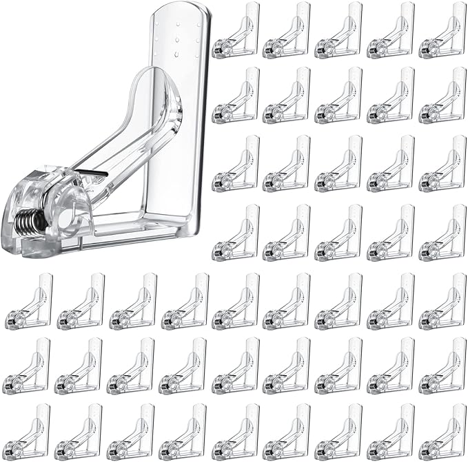 Jetec 48 Pieces Clear Tablecloth Clips Plastic Loaded Table Cover Holder Clamps Table Linen Clips for Christmas Birthday Camping Picnic Wedding Restaurant Outdoor Hosting Essentials