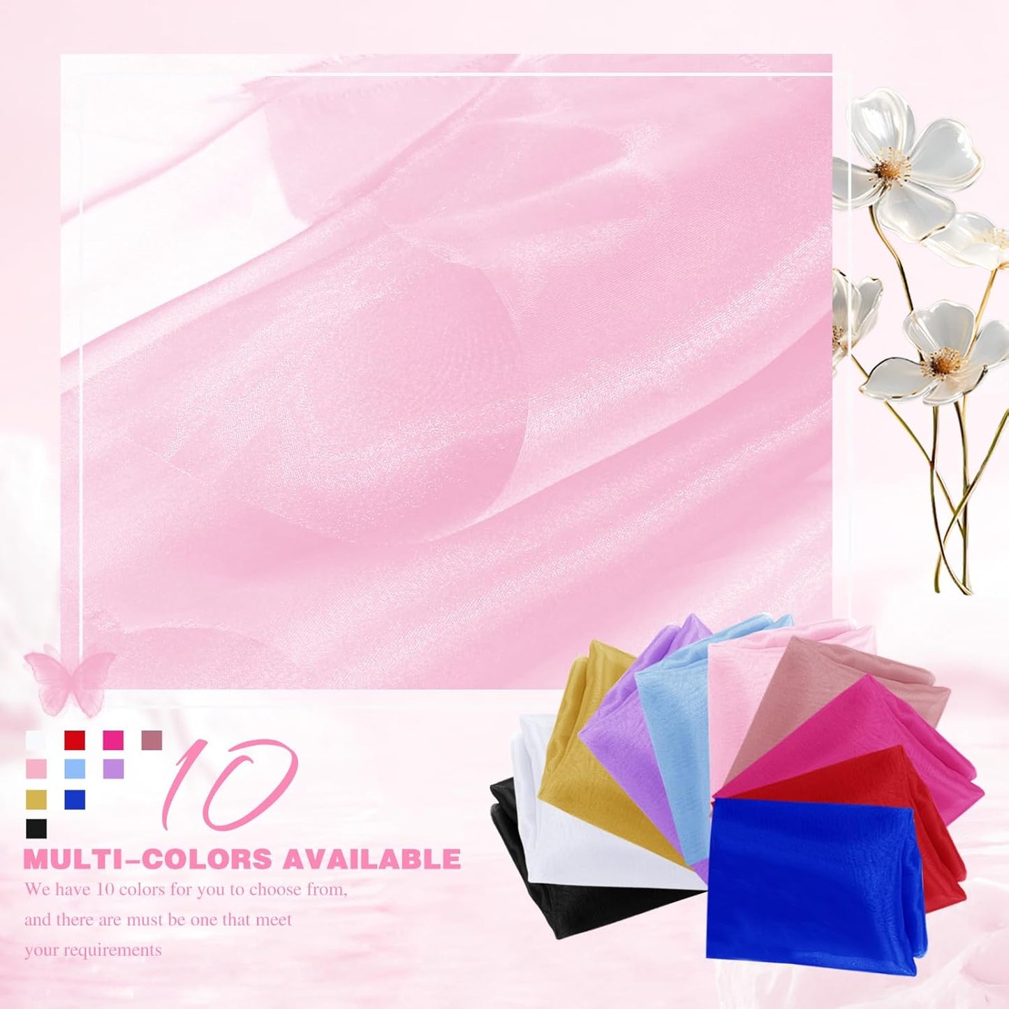 VACVELT Sheer Organza Fabric by The Yard, 60 Inch Wide Light Pink Organza Fabric Bolt Bridal Sheer Tulle Fabric, Silk Organza Roll for Wedding Party Decorations Backdrop Curtain (1 Yard)