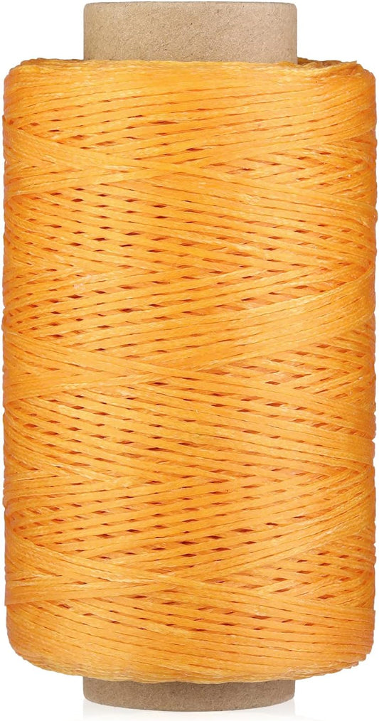 284 Yards Waxed Thread, 210D Heavy Duty Upholstery Wax Thread for Leather Sewing, 0.8mm Flat Waxed Cord for Bookbinding/Shoe Repairing/Leather Projects