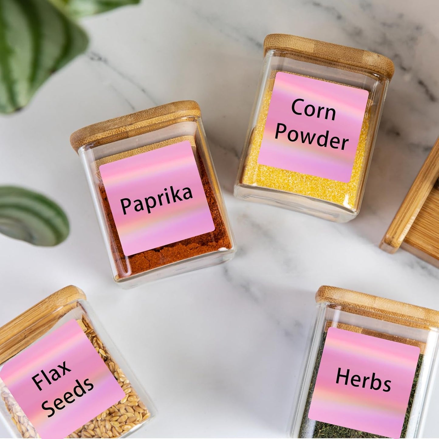 Square Thermal Labels Stickers 2" x 2", Holographic Pink Thermal Stickers Labels, Glitter Self-Adhesive Direct Thermal Label for Small Business- Perforation Line Design