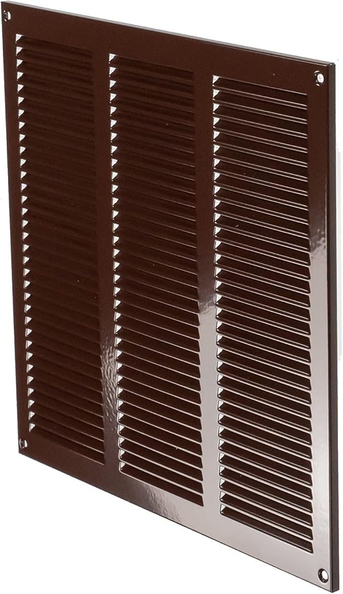 Repa Market 12x12 Inch Air Vent Cover/Brown Galvanized Steel Louvered Grill Cover with Mesh Screen/Wall or Ceiling Vent/Durable Flush Mount HVAC Register for Indoor and Outdoor Ventilation