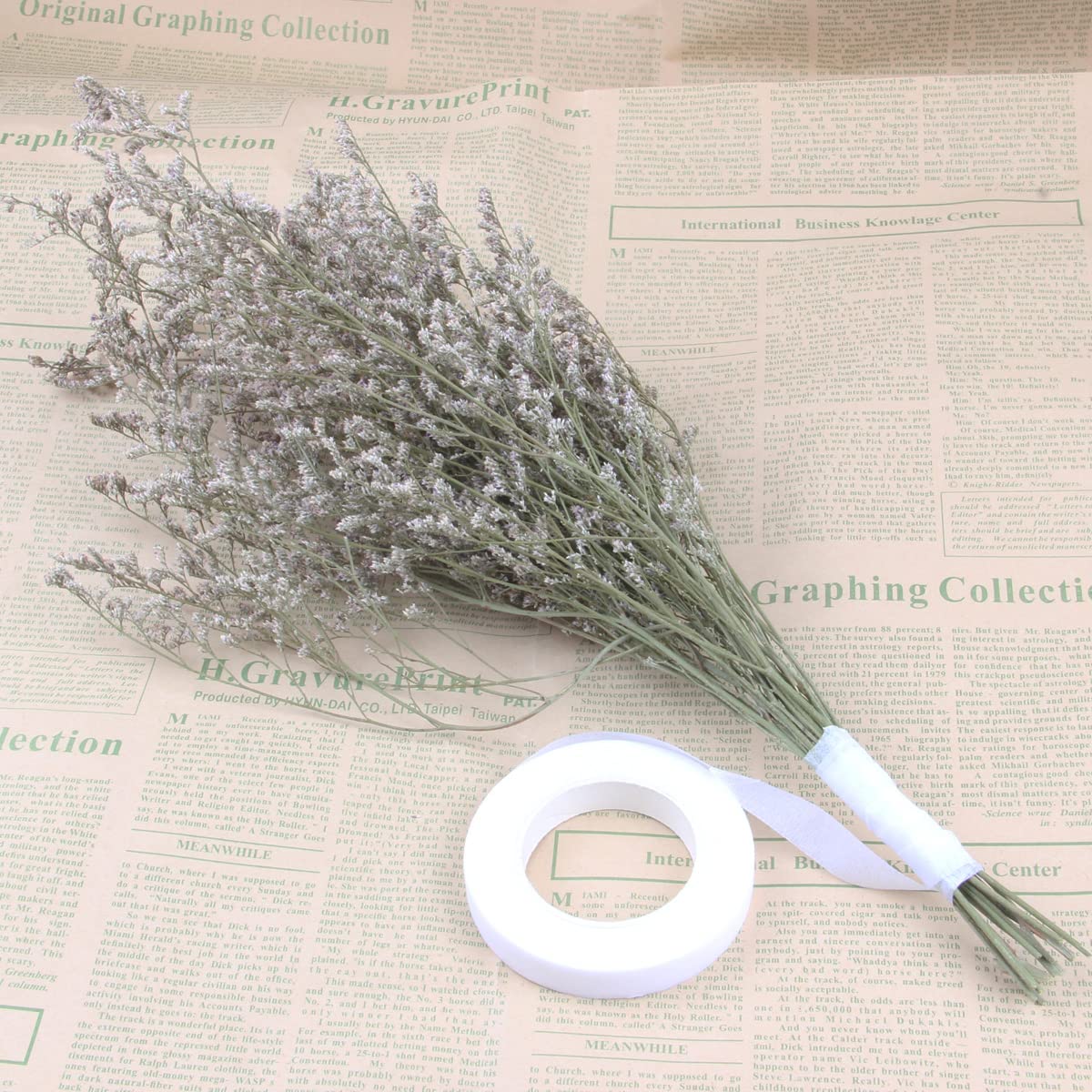 4 Rolls Floral Tape 1/2" Wide 30 Yards Floral Tapes for Bouquet Stem Wrap and Flowers Making Craft Projects and Wedding (White)