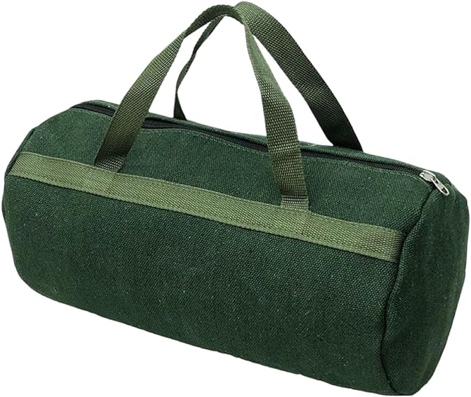 Grill Accessory Storage Bag, 24"" Extra Thick Canvas Grill Utensil Storage Bag, Double Zipper Grill Tool Storage Bag, BBQ Tool Storage Bag Carry Bag for Camping Hiking Barbecue, Dark Green