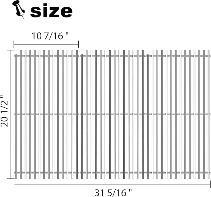 Grill Grates Replacement for DCS Grill Parts 54801 DCS 36, 48, 36ABQR,36BQ, 36BQR, 36DBQ, 48DBQAR, 48DBQR, 48EBQAR, 48EBQR, BGA36-BQARL, BGA36-BQARN, Stainless Steel Ceramic Rods Grids BBQ 20”