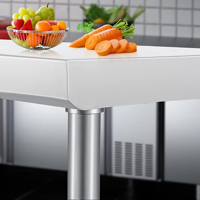 HARDURA Stainless Steel Table with Wheels 30 x 48 Inches Kitchen Prep Table Heavy Duty Stainless Steel Workbench with Aluminium Corner Undershelf NSF 304 Metel Table for Commercial Restaurant