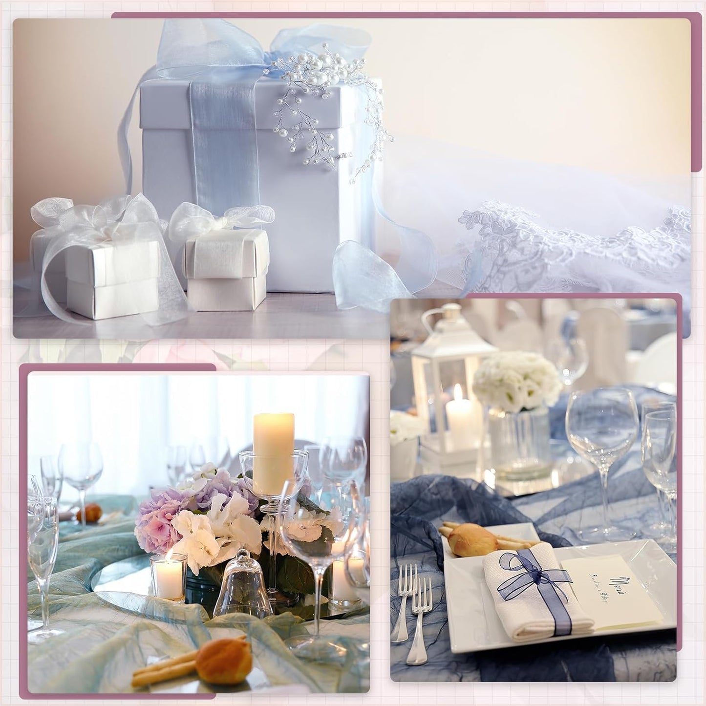 MECCANIXITY Iridescent Sheer Organza Fabric, 2 Yards x 59 Inches Solid Laser Holographic Shiny Fabric Organza Cloth for Wedding, Curtains, Costume, Photo Background, Champagne