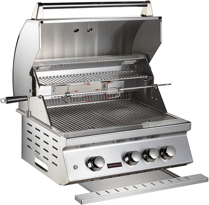 Whistler 28-inch Built-in 3-Burner Propane Gas Grill with Rear Infrared Burner & Grill Lights
