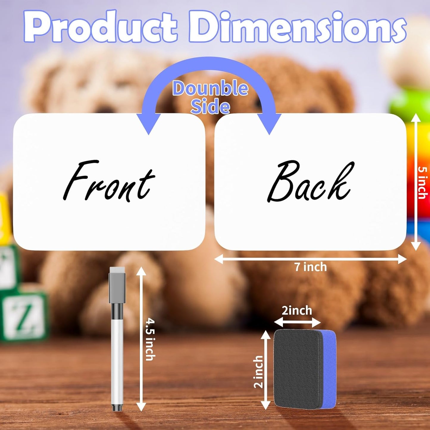 12 Pack Small White Board Dry Erase 5x7 Inch Mini Whiteboard Small Dry Erase Board with Markers Erasers Double Sided Dry Erase Lapboards for Students Teachers School Supplies Meeting Voting (12)