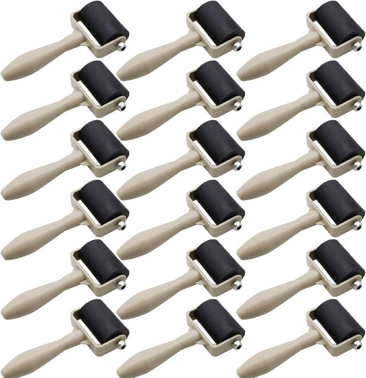 HRJZF Rubber Brayer Roller Set, 16 Pack, 1.4 Inch, Printmaking and Stamping Tools