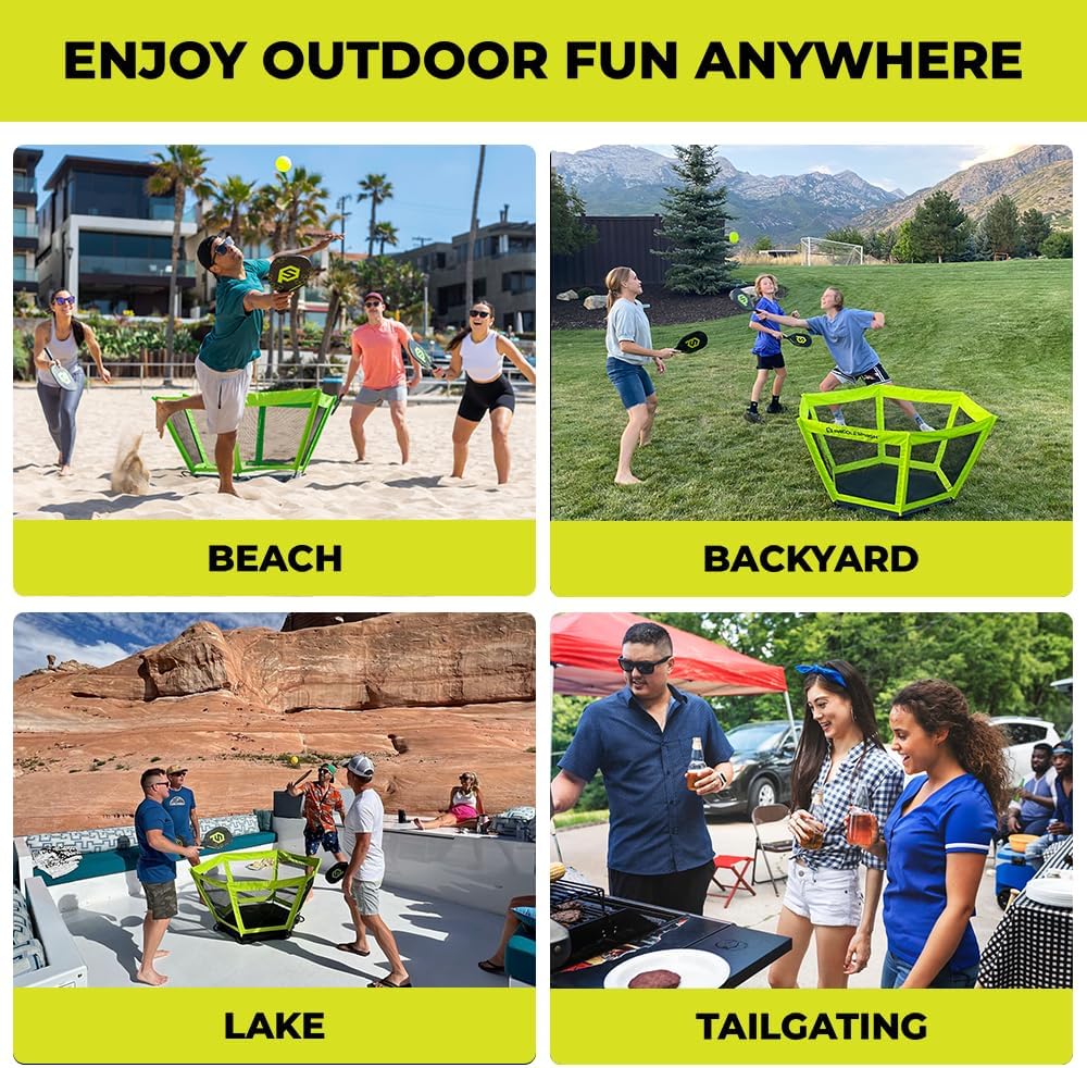 PaddleSmash - Pickleball Yard Game As Seen on Shark Tank - Beach, Backyard, Tailgate & Lawn, Outdoor Activities for Adults and Family - Easy Assembly