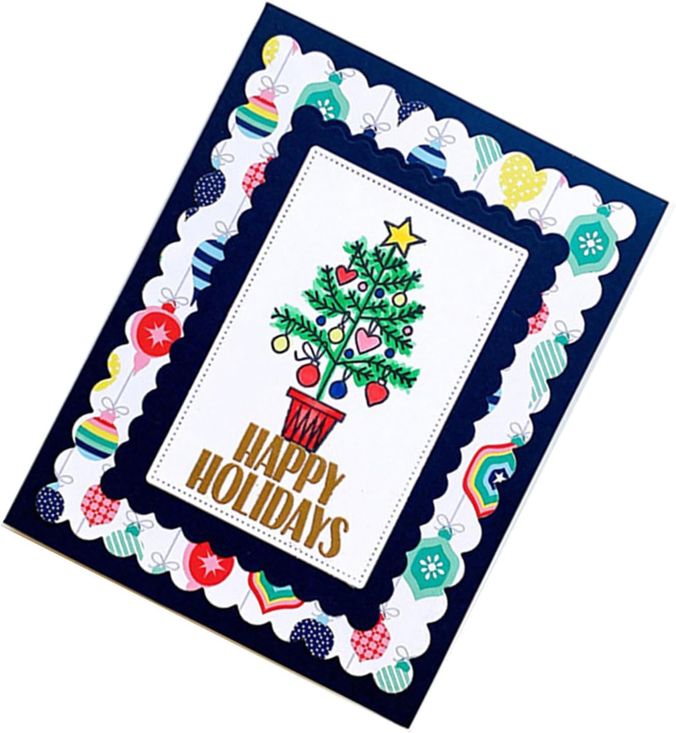 Cutting Dies Metal Stencils Scrapbooking Tools Flowers Lace Frame DIY Embossing Template for Paper Card Making Album Arts Crafts Supplies (Corrugated Rectangular Frame- 10.6x13.8cm)