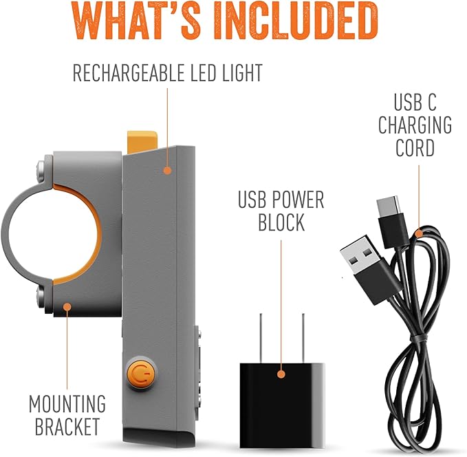 Yukon Glory Bright LED Grill Handle Light, Rechargeable, Water + Heat Resistant, Fits Most Outdoor Grills, Patent Pending Rechargeable LED Light