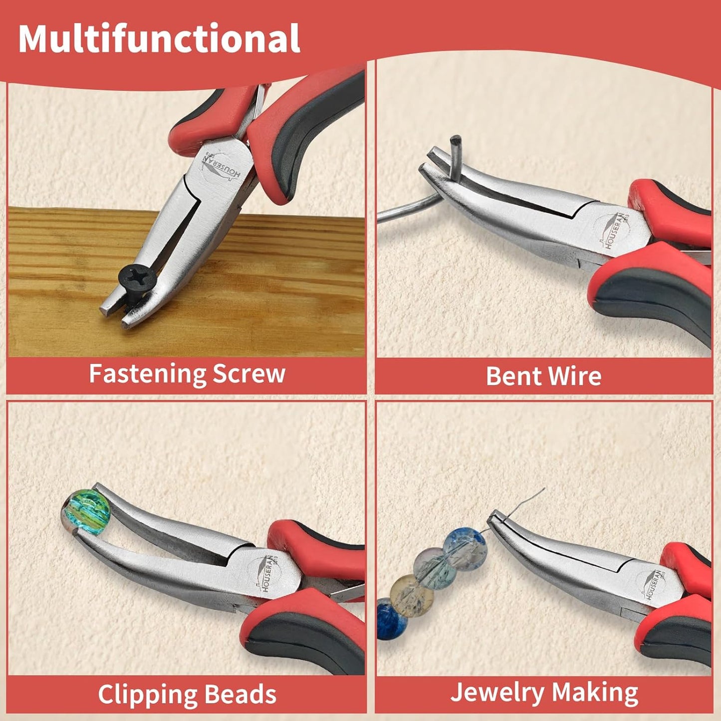 Bent Nose Pliers 5"-5 Pack Bent Nose Pliers for Jewelry Making with Spring Loaded for DIY, Craft, Repairing